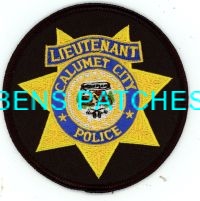 ILLINOIS,CALUMET CITY POLICE HAT PATCH LIEUTENANT 1